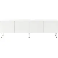 MODFU TV-Meubel - 4 Deuren Met Push-To-Open - Gebogen Lijnen - MDF - Wit - 170 Cm