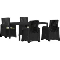 vidaXL Tuin Eettafel Set 5 st Antraciet- en crèmekleurig PP