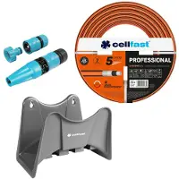 Cellfast -tuinslang, PROFESSIONAL 1/2" 20 m + -slanghouder (grijs) + set met Basic-sproeier (1/2")