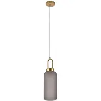 Nest of Nora Hanglamp Karin - cilinder rookglas Ø13 cm - Glas en staal - Brass
