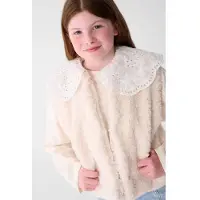 Shoeby teddy gilet - beige Ecru Meisjes Polyester Ronde hals Effen - maat 134/140