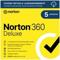Norton 360 Deluxe | 5 Installaties | Jaarlicentie | Windows, Mac, Android &amp; iOS
