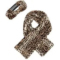 Like Flo imitatiebont sjaal + hoofdband bruin Muts/sjaal Dierenprint - maat 134-164