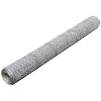 vidaXL Kippengaas 25x0,75 m gegalvaniseerd staal zilverkleurig