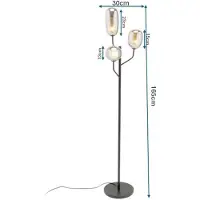 Kare Vloerlamp Columbo, helder / transparant, Woon-/ Eetkamer, Glas, Modern, vloerlamp