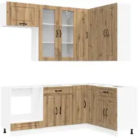 vidaXL Keukenblok KALMAR 8 st Artisanaal eiken Bewerkt hout