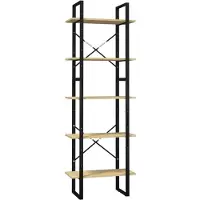 vidaXL Boekenkast met 5 schappen 60x30x175 cm massief grenenhout