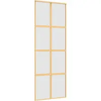 vidaXL Schuifdeur 76x205 cm mat ESG-glas en aluminium goudkleurig