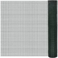 vidaXL Kippengaas 10x1 m gegalvaniseerd staal met PVC-coating groen