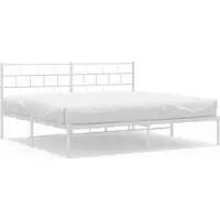 vidaXL Bedframe met hoofdeinde, metaal, wit, 180x200 cm