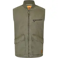 Timberland Herenvest met gewassen geribde kraag (Bladgroen)