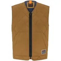 BOSS Heren Okella V-Hals Regular Gilet (Beige)