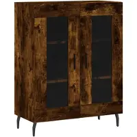 vidaXL Dressoir 69,5x34x90 cm bewerkt hout gerookt eikenkleurig