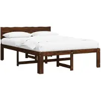 vidaXL Tweepersoonsbed met hoofdbord ROSTOCK Donkerbruin 140 x 200 cm