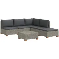 vidaXL 6 st Rieten Loungeset met Kussens GENDT Natuurlijk Riet
