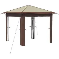 vidaXL Gazebo zonder zijwanden, 2,6 x 2,6 m, crème en bruin