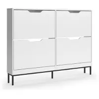 Vicco Schoenklaprek Luca, Wit, 116 x 88.5 cm met 2x2 kantelbare vakken