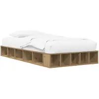 vidaXL Bedombouw met opslag Artisanaal eiken 80 x 200 cm Bewerkt hout
