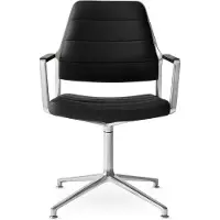 Vipp Bureaustoel Vipp455 Swivel Chair Black Leather / Glijdoppen