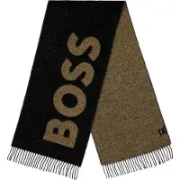 BOSS Armin jacquard sjaal met logo (Zwart)