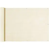 vidaXL Balkonscherm 75x500 cm HDPE crèmekleurig