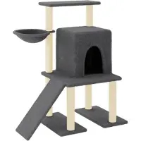 vidaXL Kattenmeubel met sisal krabpalen 96,5 cm donkergrijs