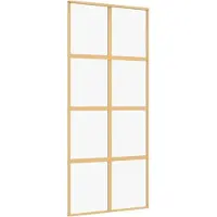 vidaXL Schuifdeur 90x205 cm helder ESG-glas en aluminium goudkleurig