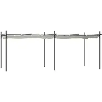 vidaXL Pergola met uitschuifbaar dak 589x292x230 crèmekleurig