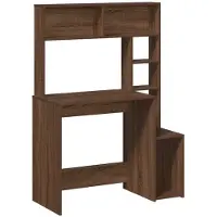 vidaXL Bureau met schappen 100x45x140 cm bewerkt hout bruineikenkleur