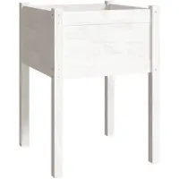 vidaXL Plantenbak 50x50x70 cm massief grenenhout wit