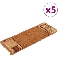 vidaXL Trapmatten zelfklevend 5 st 65x21x4 cm beige