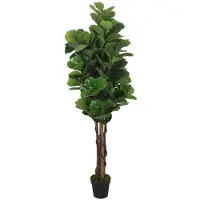 vidaXL Kunstvijgenboom 96 bladeren 80 cm groen