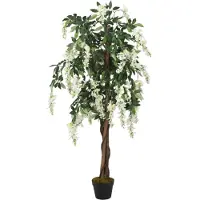 vidaXL Kunstplant wisteria 840 bladeren 120 cm groen en wit