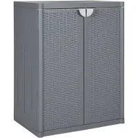 vidaXL Tuinkast 65x45x88 cm polypropeen rattan grijs