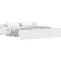 vidaXL Bedframe met hoofd- en voeteneinde wit 200x200 cm