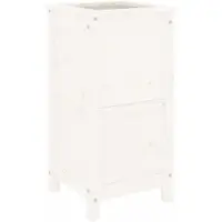 vidaXL Plantenbak 40x40x78 cm massief grenenhout wit