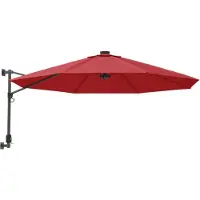 vidaXL Wandparasol met LEDs 290 cm felrood