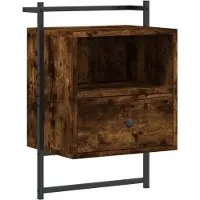 vidaXL Nachtkastje wandgemonteerd 40x30x61 cm hout gerookt eikenkleur