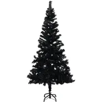 vidaXL Kunstkerstboom met standaard 150 cm PVC zwart