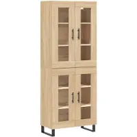 vidaXL Hoge kast 69,5x34x180 cm bewerkt hout sonoma eikenkleurig