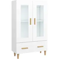 vidaXL Hoge kast 70x31x115 cm bewerkt hout wit