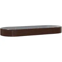vidaXL Plantenbak 373x140x36 cm gegalvaniseerd staal bruin