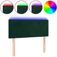 vidaXL Hoofdbord LED 100x5x78/88 cm fluweel donkergroen