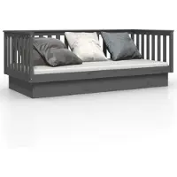 vidaXL Slaapbank 80x200 cm massief grenenhout grijs