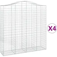 vidaXL Schanskorven 4 st gewelfd 200x50x200/220 cm ijzer
