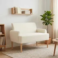 vidaXL Lovingseat met knoopge tuft Crèmekleurig 116 x 67 x 81 cm