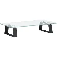vidaXL Monitorstandaard 40x20x8 cm gehard glas en metaal zwart