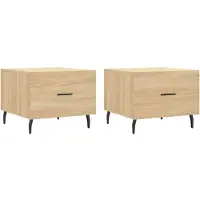 vidaXL Salontafels, 2 stuks, Sonoma-eikenlook, 50x50x40 cm, houtvezel