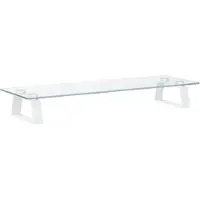 vidaXL Monitorstandaard 60x20x8 cm gehard glas en metaal wit