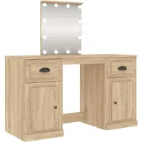 vidaXL Kaptafel met LED-verlichting 130x50x132,5 cm sonoma eikenkleur